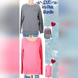 .•*EGUC*•.  Bundle 2 Victoria secret • Pink  XS sweater &thin long sleev pullove